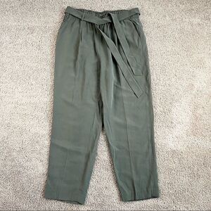 New Chelsea28 Olive Green Sarma High Rise Straight Leg Ankle Pants  Women's L